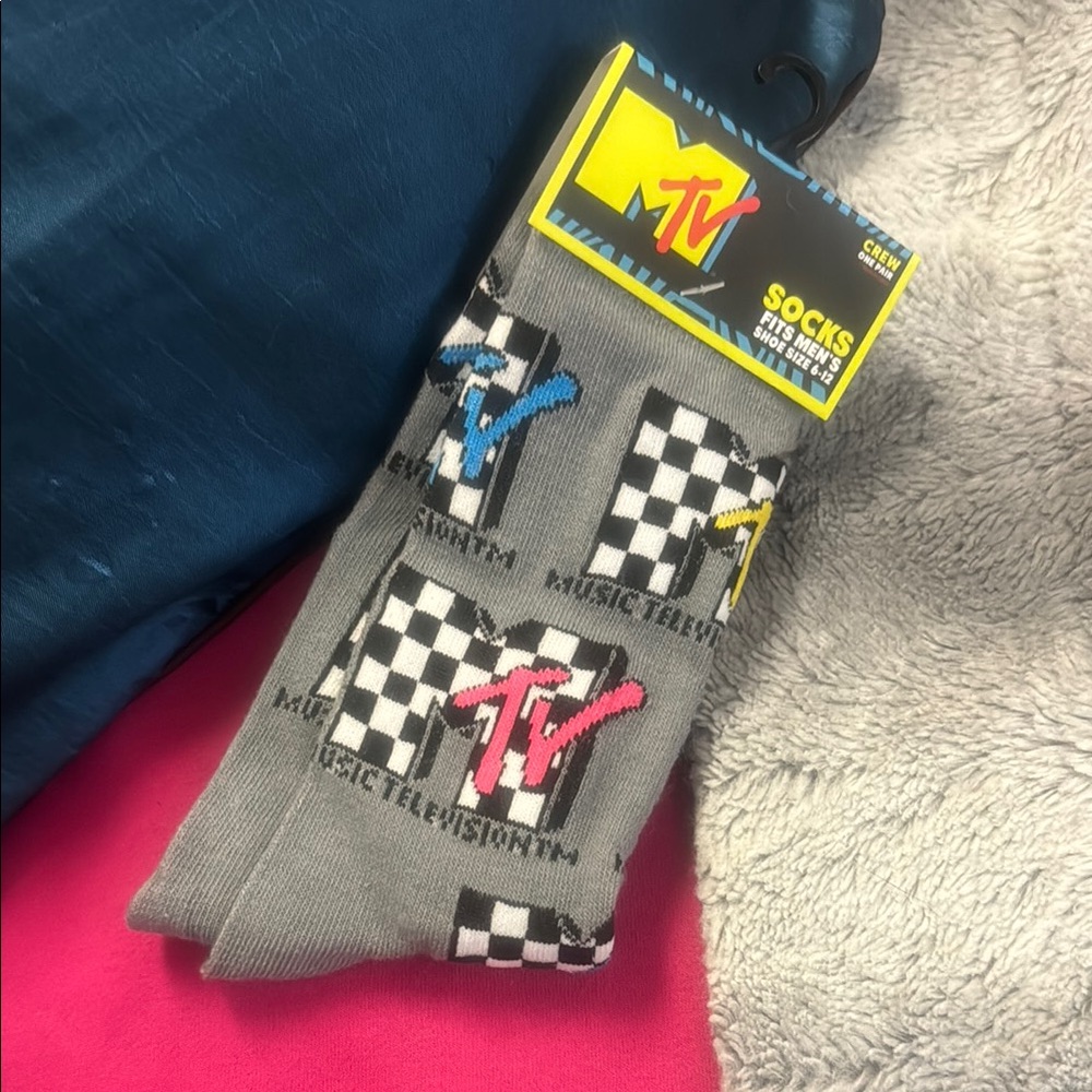 NWT Original vintage MTV logo socks. Music video era. Crew style. Multiple sizes